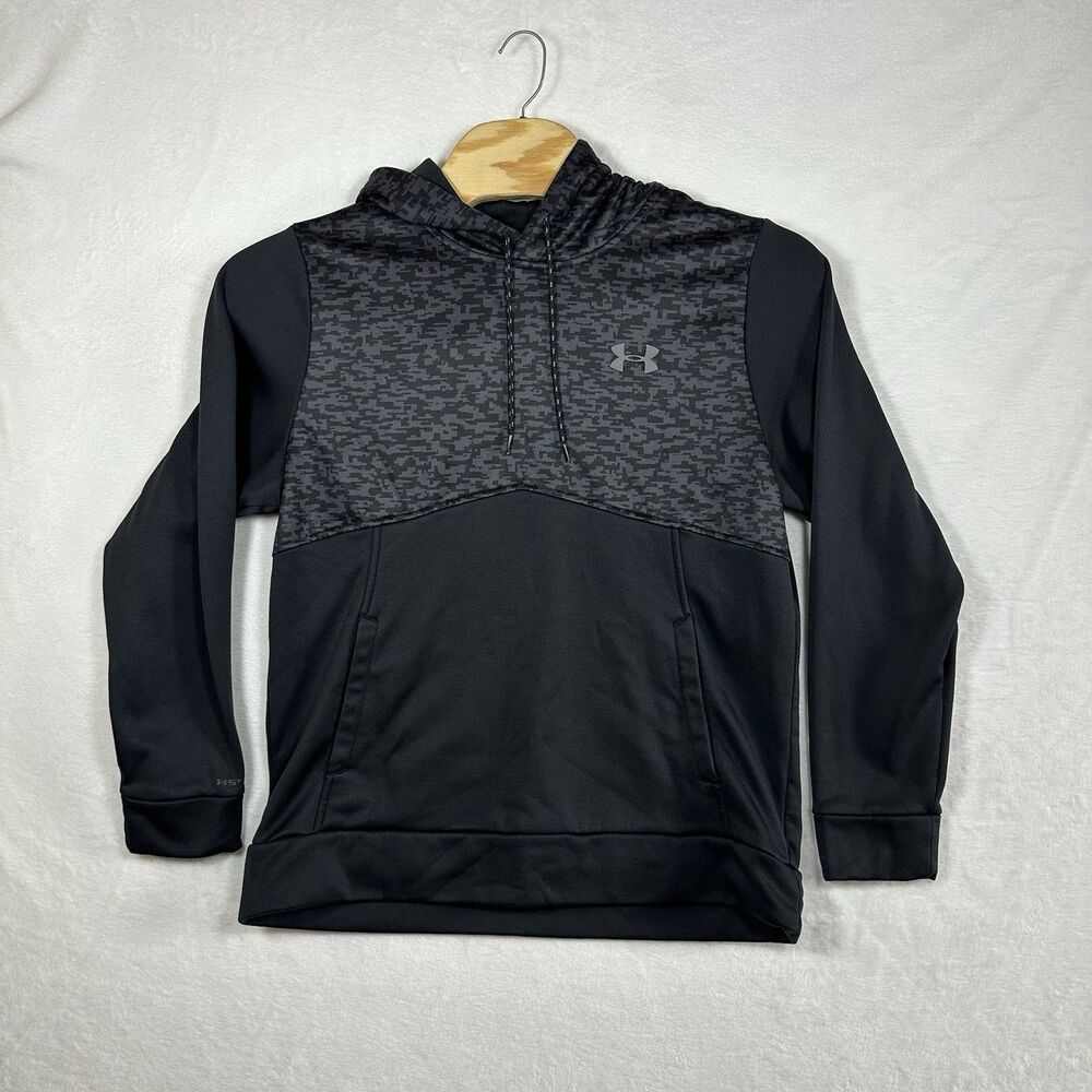 Under Armour ColdGear Hoodie Mens Large Black Loose Fit Pullover Athletic Hoodie